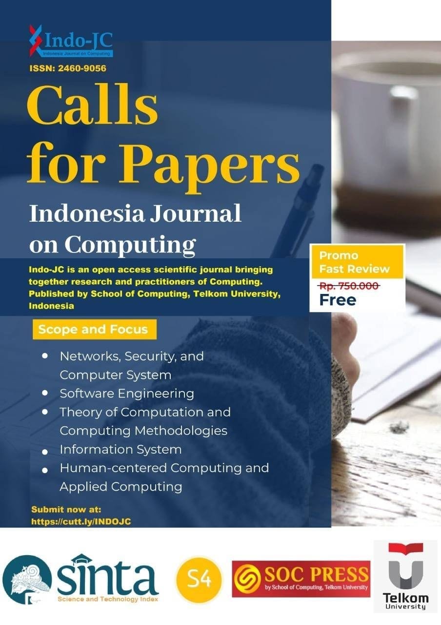 Call for papers 2021 Indonesia Journal of Computing (Indo-JC). ISSN: 2460-9056