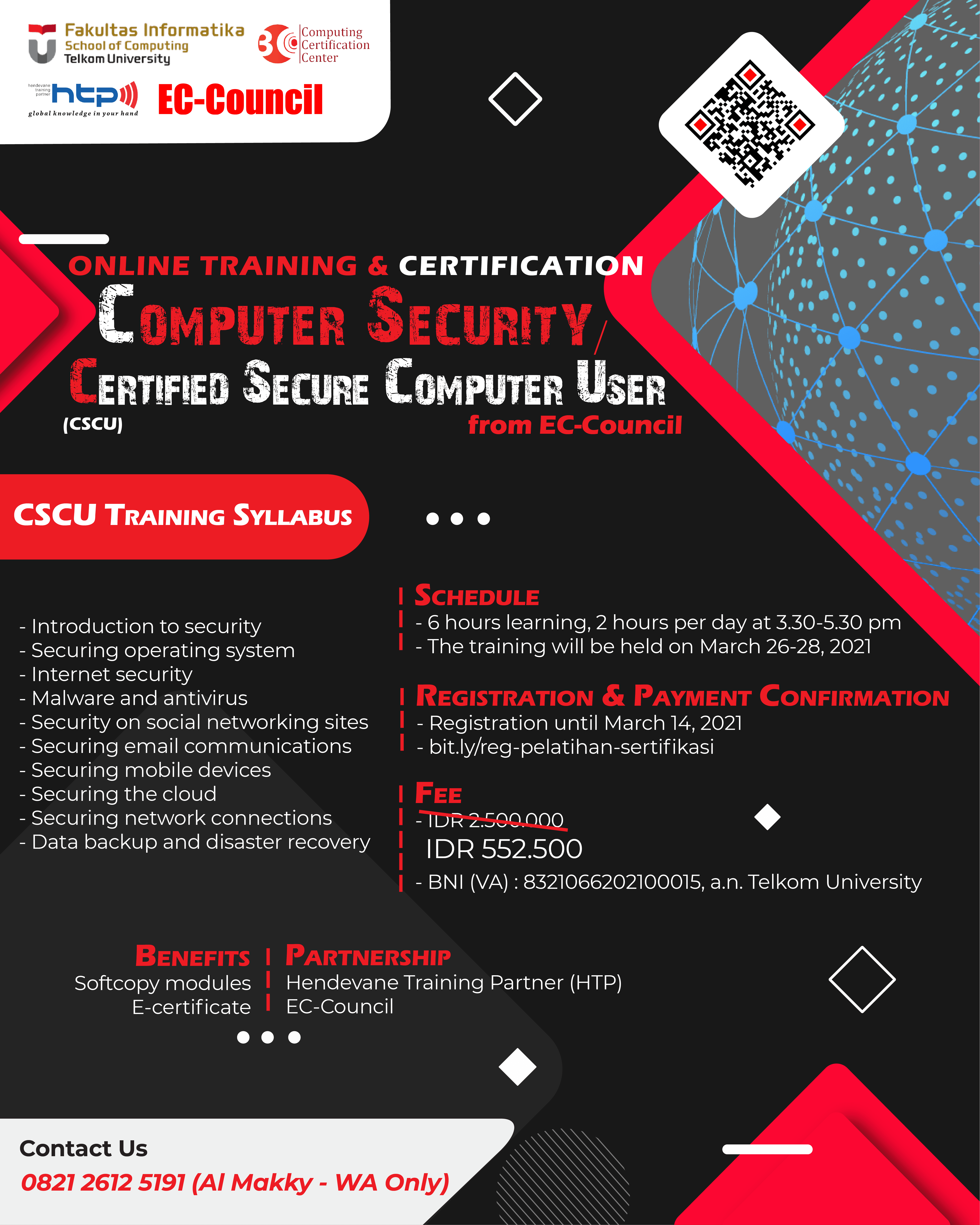 Cyber Security Training and Exam!!! Kesempatan mengikuti Online Training and Certification di bidang Keamanan Siber