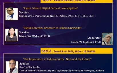 One Day Talk dalam rangkaSoft Launching Program StudiMagister Cybersecurity and Digital Forensics, Universitas Telkom