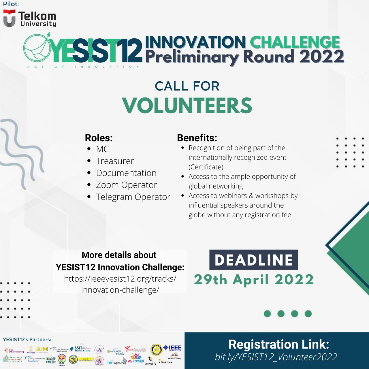 YESIST12 VOLUNTEER Call for Volunteers!