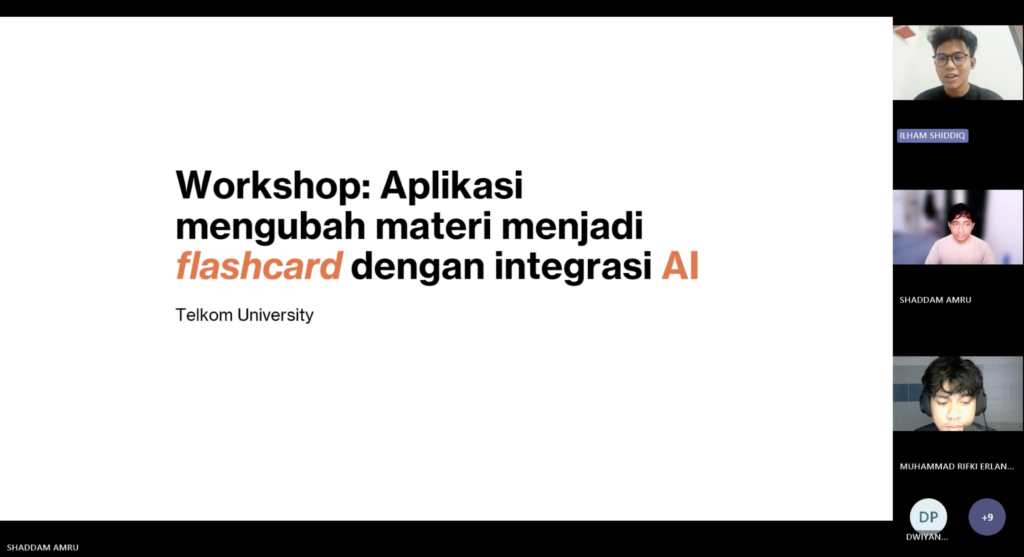 Workshop AI untuk Pembelajaran: Mahasiswa Perkenalkan Aplikasi Flashcard Berbasis AI kepada Siswa SMK Telkom
